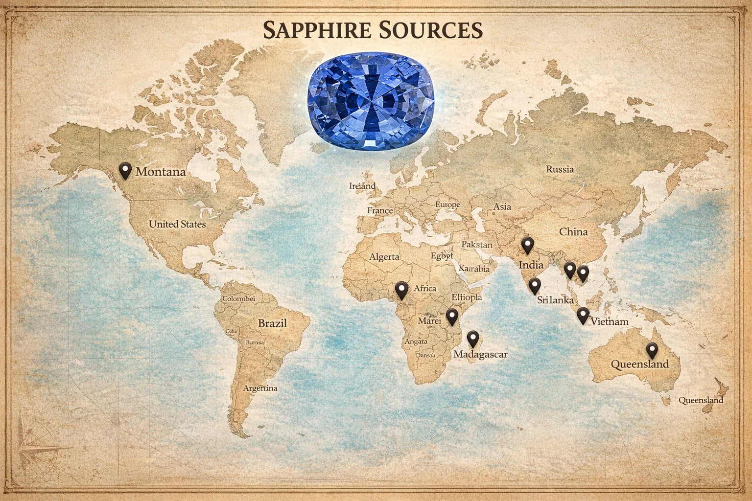 Sapphire – Scientific Guide, Mineralogy, Origins, Colors, and Value