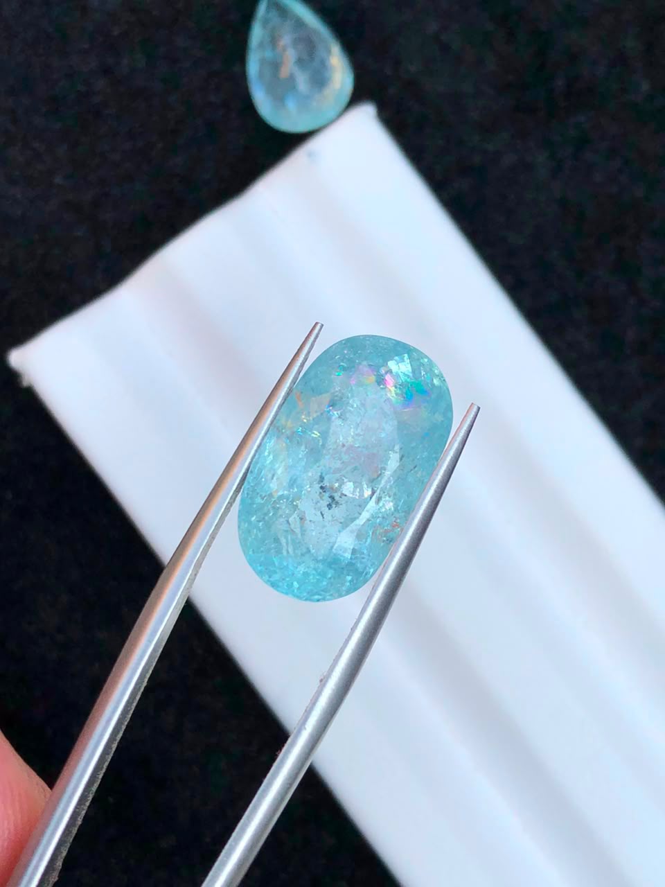 natural cushion cut Paraiba tourmaline gemstone