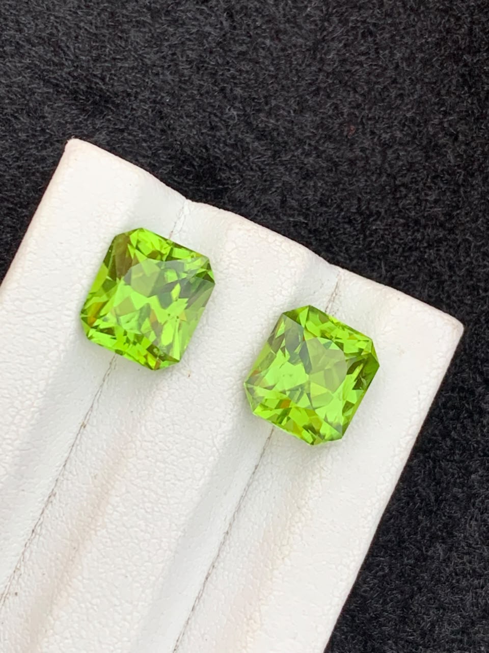 15.3 carat natural Pakistani peridot pair