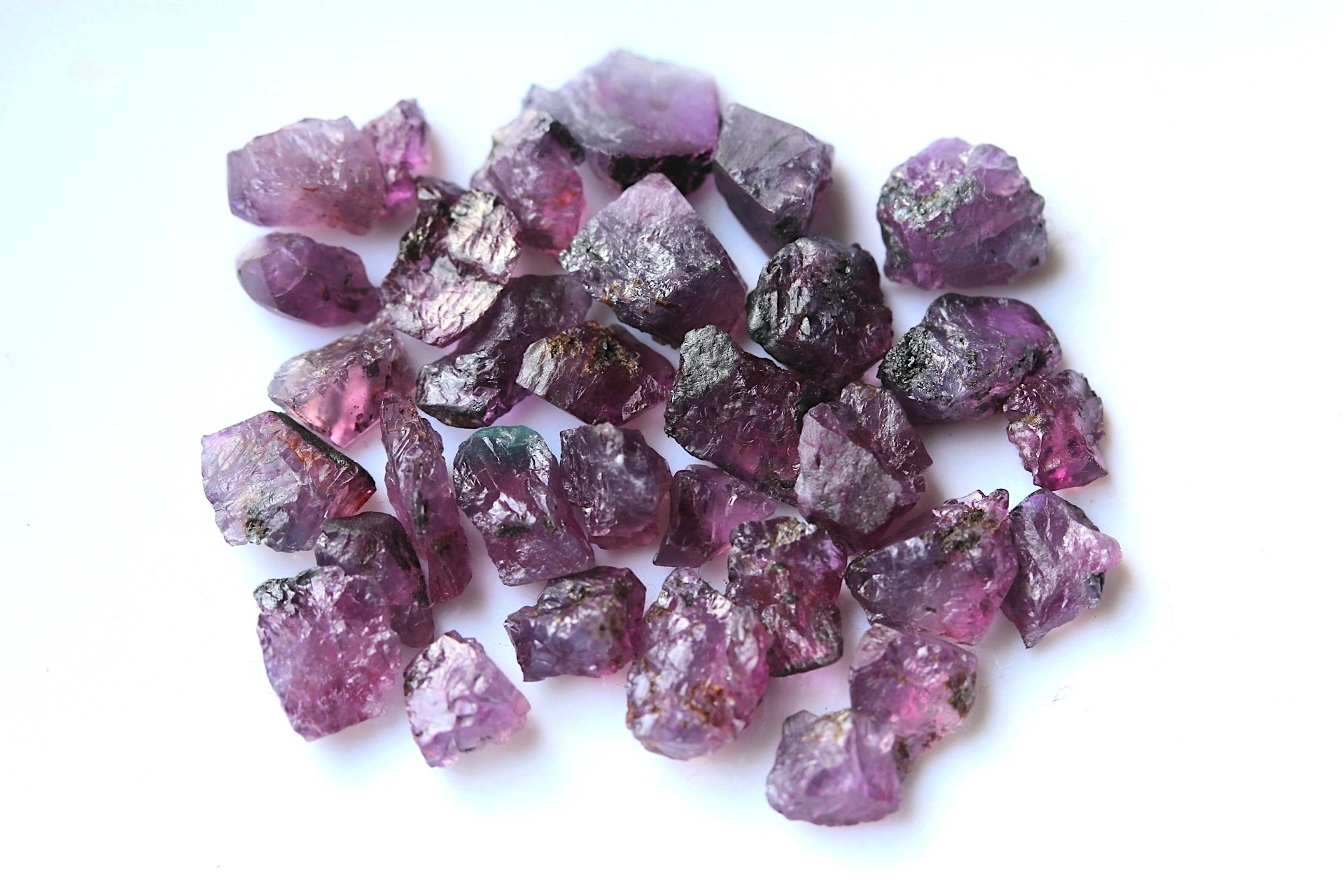 65 Carats Natural Purplish-Pink Rough Sapphire Parcel – Basil Mine, Kashmir Pakistan