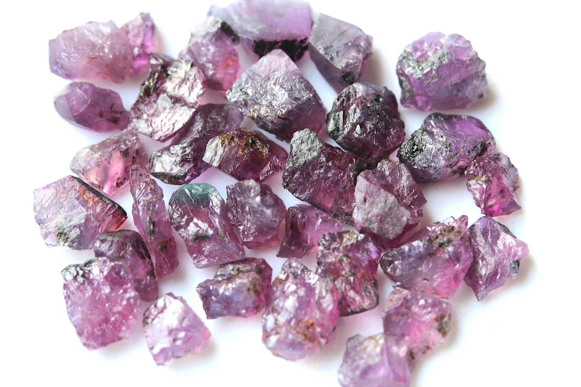 65 Carats Natural Purplish-Pink Rough Sapphire Parcel – Basil Mine, Kashmir Pakistan