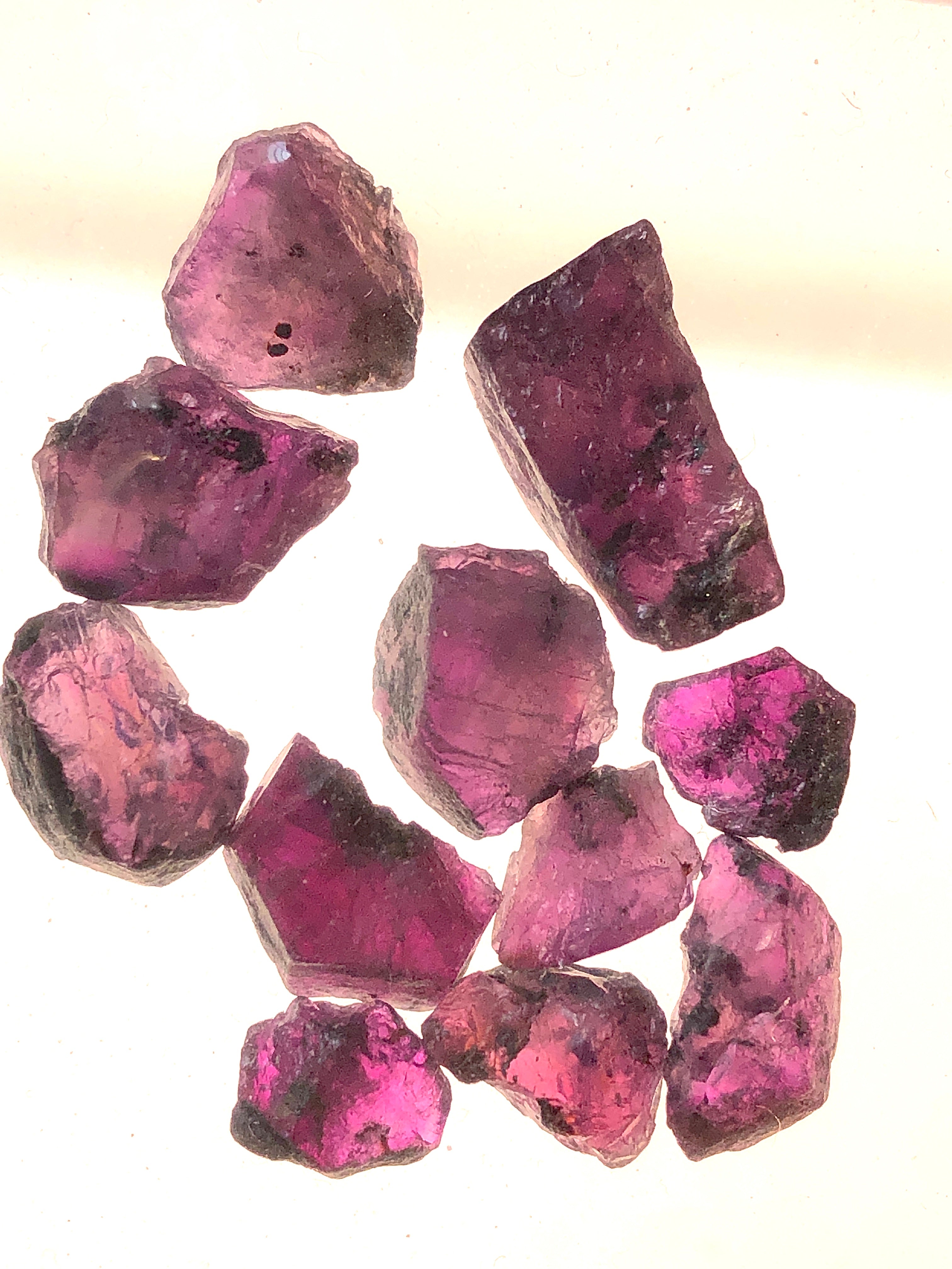 Natural 36.8 Carat Uncut Purplish Pink Sapphire Crystal Lot