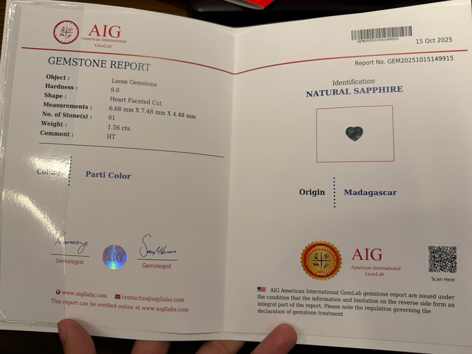 cut and polished sapphire