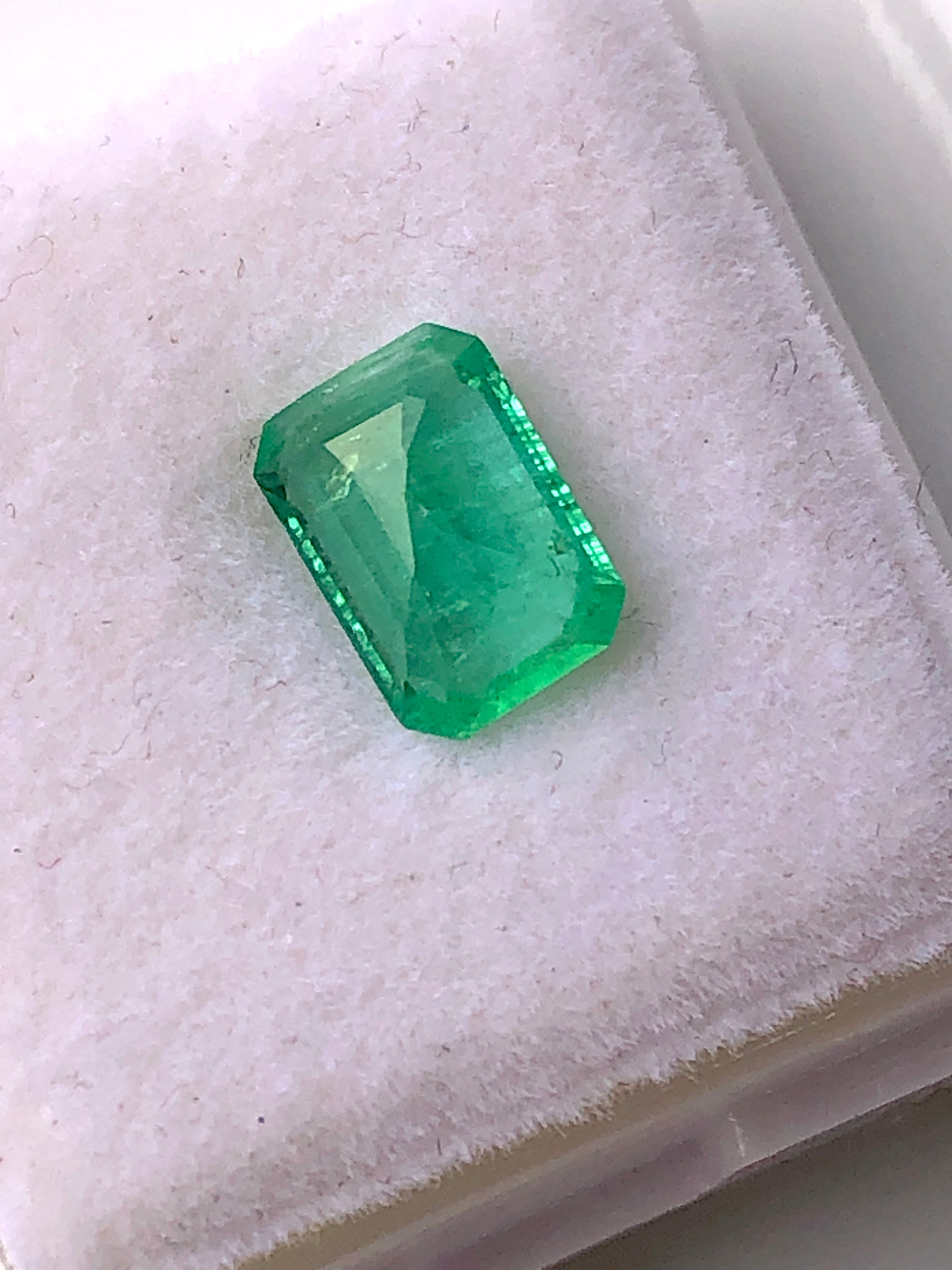 1.22 carats Octagonal Cut Emerald Stone