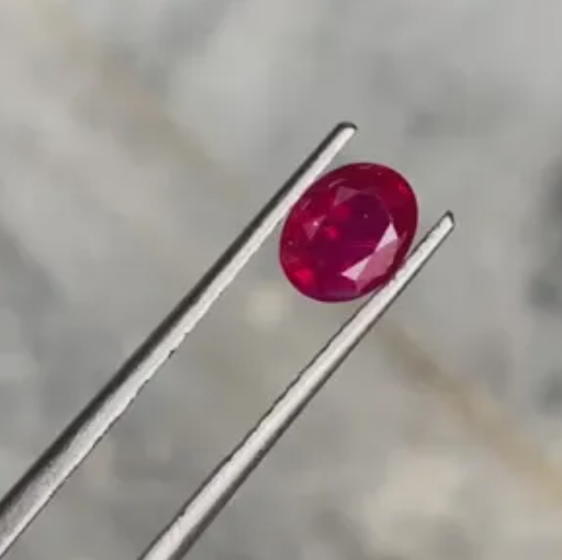 0.72 carats Pigeon Blood Oval Kashmir Ruby Loose Gemstone