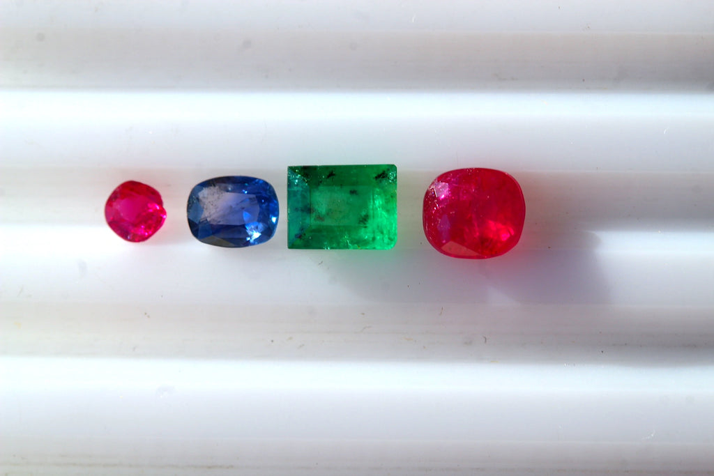 1.79 Carats Kashmir Ruby, Swat Emerald, Kashmir Blue Sapphire Deal