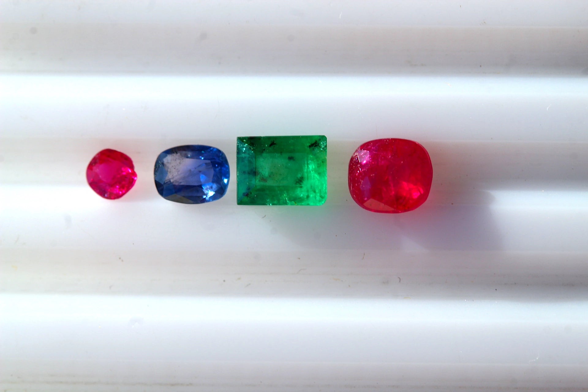 1.79 Carats Kashmir Ruby, Swat Emerald, Kashmir Blue Sapphire Deal