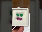 Heart Shape Natural Emeralds & Rubies Pairs — Rare Loose Gemstone Set