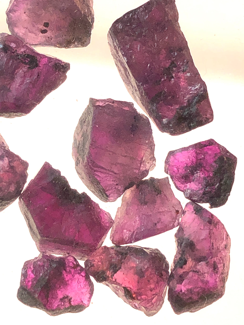 Natural 36.8 Carat Uncut Purplish Pink Sapphire Crystal Lot